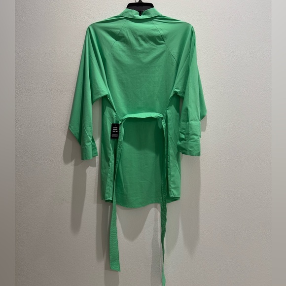 NWT Express Green Button Shirt Dress - Picture 3 of 3